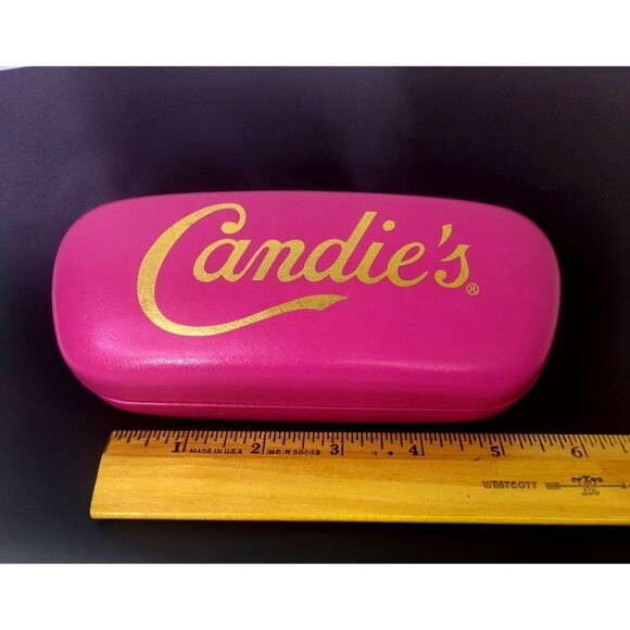 Candie's Hot Pink Clamshell Eyeglasses Sunglass Case w Gold Logo EMPTY Women VGC - Picture 5 of 5